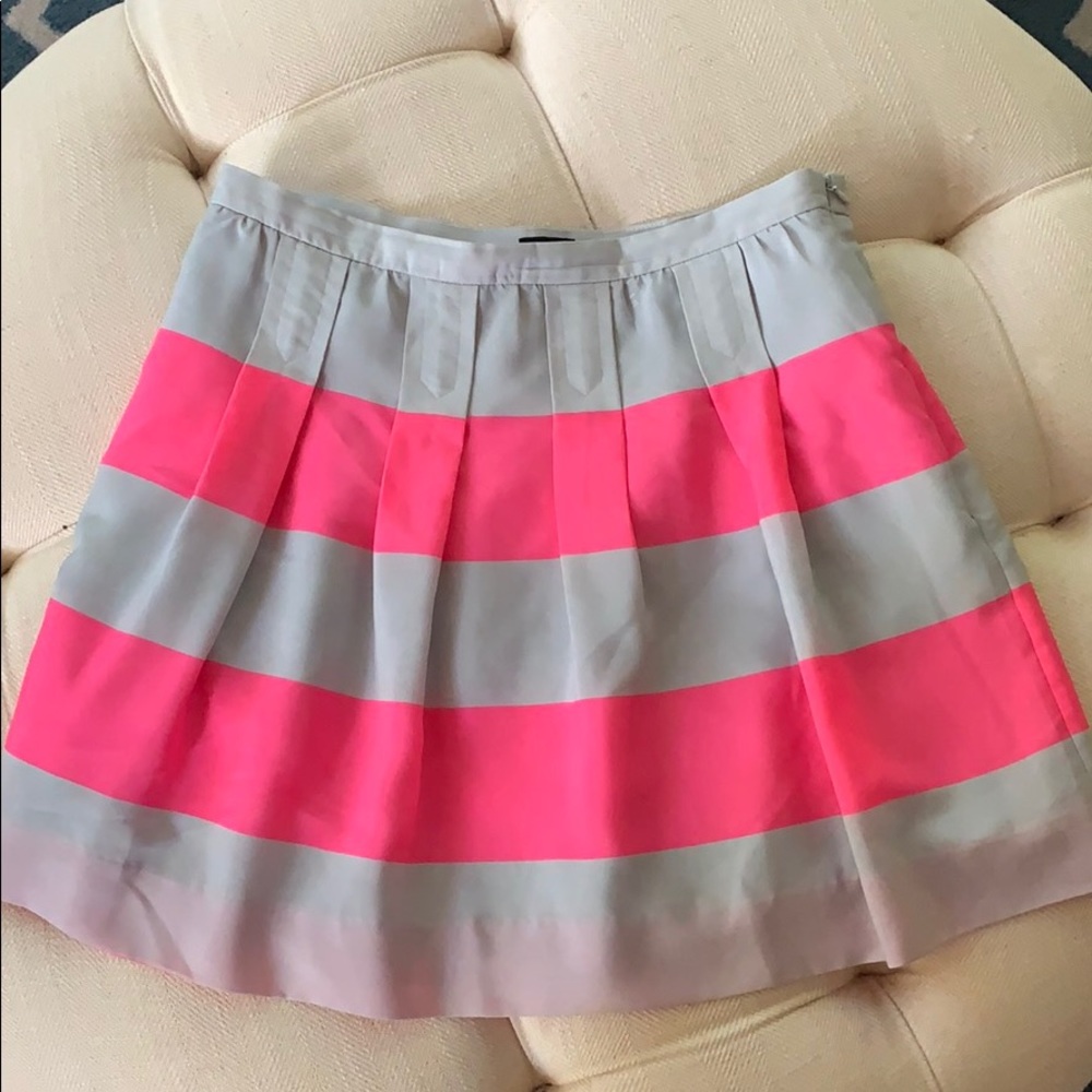 Jcrew Neon Pink Striped Skirt